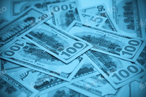 Preview: American Currency Hundred Dollar Bills in Cool Tone