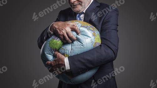 Preview: Greedy corporate businessman crushing and exploiting earth