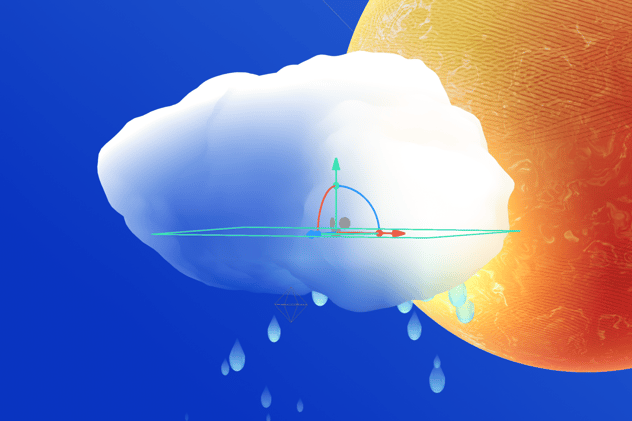 Animated Weather Icon 3D, Incl. climate & rain - Envato