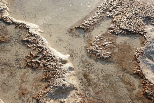 Preview: Calcium carbonate mineral deposits close up.