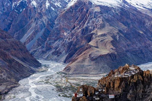 Preview: Dhankar monastry perched on a cliff in Himalayas, India