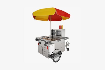 Preview: Mobile food cart with canopy and condiments