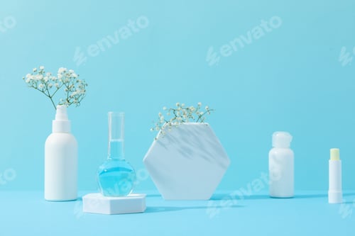 Preview: Concept of cosmetic research and organic skin care products, space for text