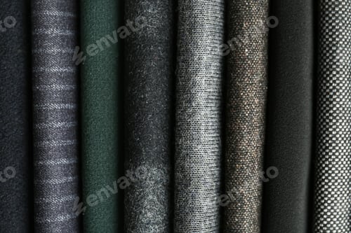 Preview: Close Up of Elegant Dark Fabric Swatches