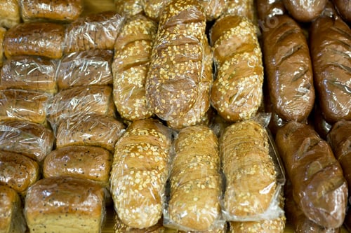 Preview: fresh baked loaves of bread close up