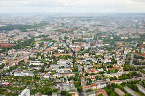 Preview: Tilt shift aerial view of Berlin