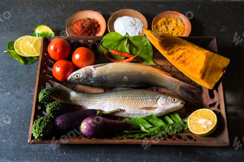 Preview: Raw fish and vegetables