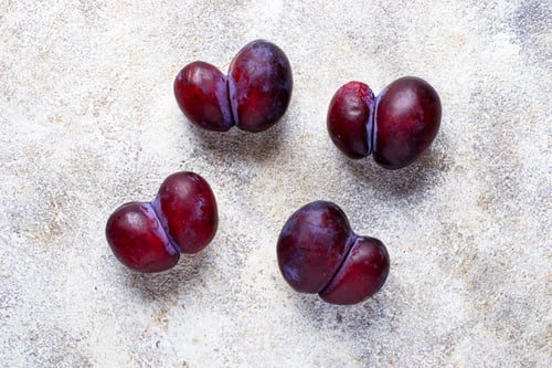 Preview: Ugly plums. Abnormal organic fruit