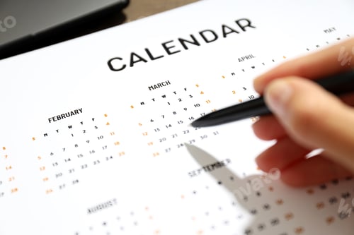 Preview: Concept of event planning and work planning, close up