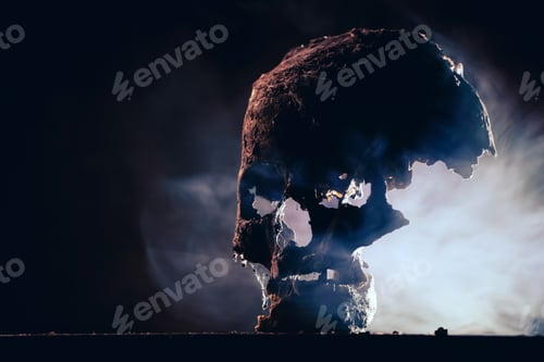 Preview: Scary grunge skull wallpaper. Halloween background.