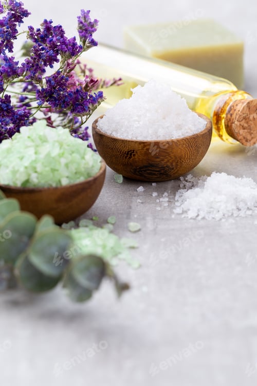 Preview: Spa setting with natural sea salt.