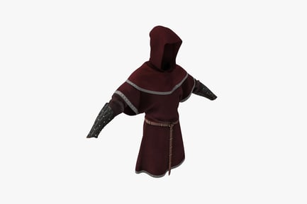 Preview: Medieval outfit with hood and studded sleeves