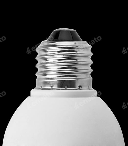 Preview: Close-Up Of Electrical Lamp Socle. Isolated On Black
