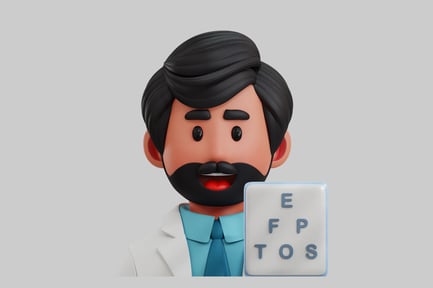 Preview: Cartoon eye doctor vision exam