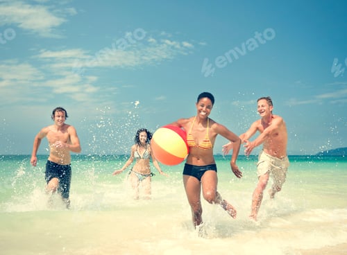 Preview: Beach Ball Sunshine Vacation Tropical Summer Concept