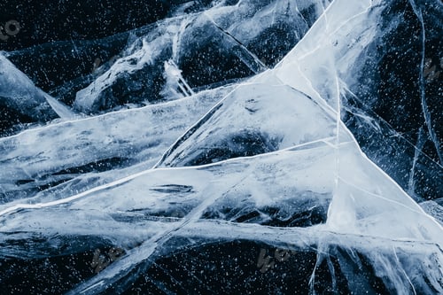 Preview: Amazing patterns of cracks on the frozen ice of Lake Baikal in winter.