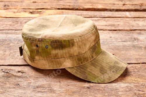Preview: Military cap on wood