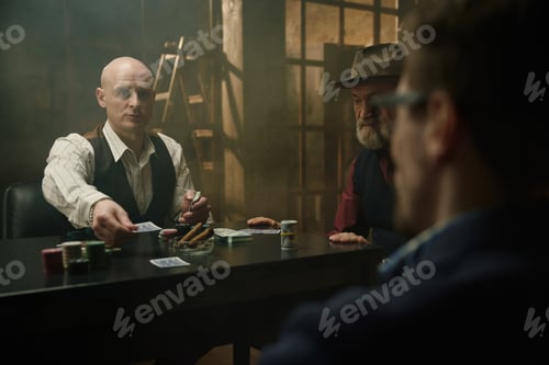 Preview: Intense poker and card game in a smoky room between male company
