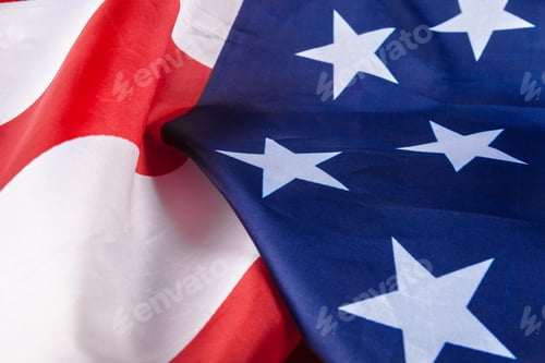 Preview: Beautifully waving star and striped American flag
