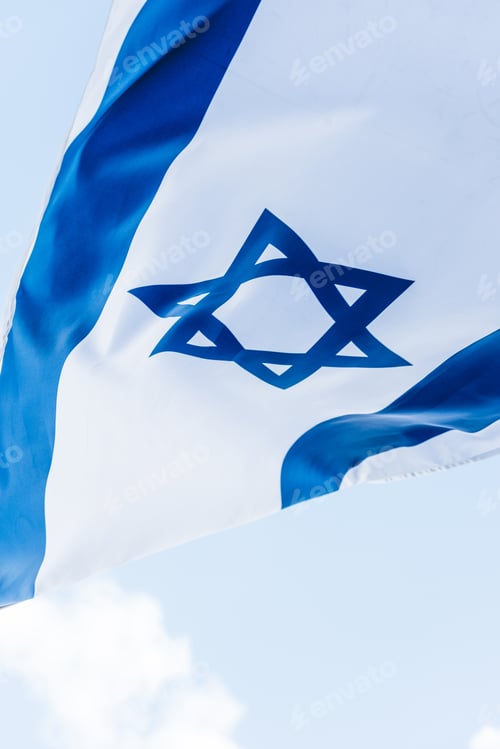 Preview: israel national flag with blue star of david