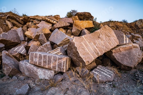 Preview: Stone materials near old flooded stone quarry