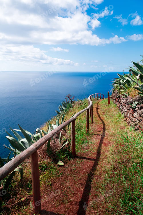 Preview: path in front of the sea without people,. Aspirations, projects and goals concepts