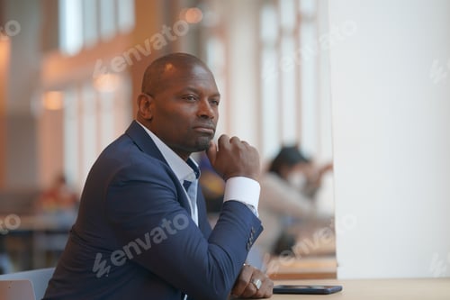 Preview: young black skin businessman on formal suit.