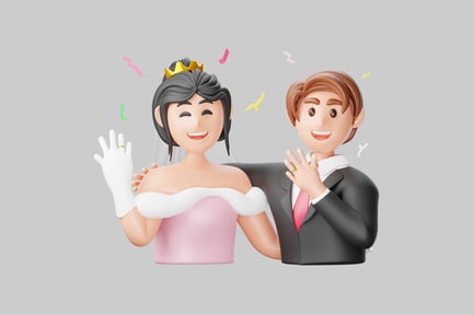Preview: Cartoon wedding couple illustration