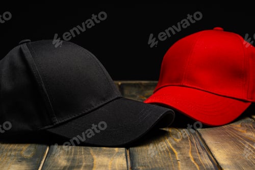 Preview: Baseball cap against black background studio shot