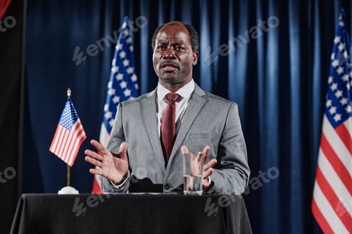 Preview: African American politician giving his speech