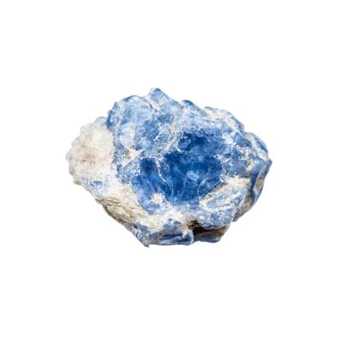 Preview: raw blue spinel crystal isolated on white