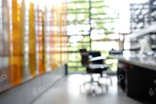 Preview: Abstract blurred background of modern office interior architecture