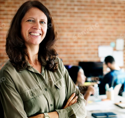 Preview: Portrait of Caucasian woman at office