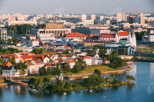 Preview: Aerial view, cityscape of Minsk, Belarus
