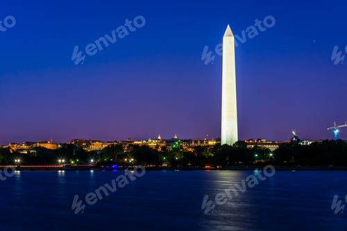 Preview: The Washington Monument And Tidal Basin At Night In Washington, Dc.