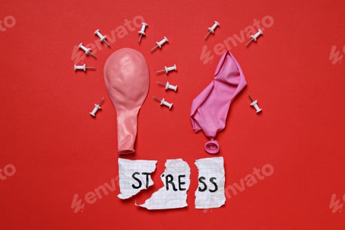 Preview: Stress theme concept, inscription on torn paper.
