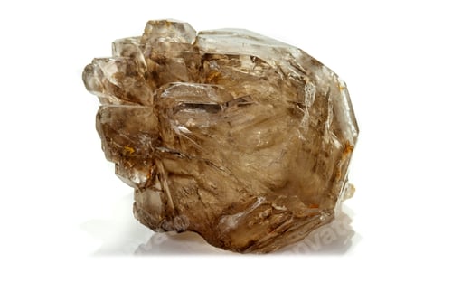 Preview: Macro mineral stone smoky quartz, rauchtopaz on a white background