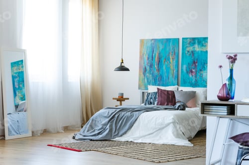 Preview: Blue and purple bedroom