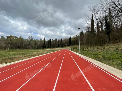 Preview: Athlete track or Running track at Tirana's main park.