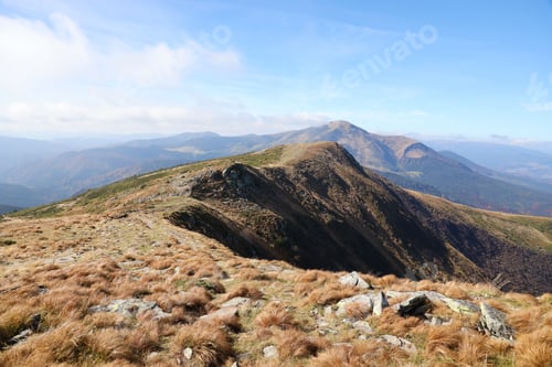 Preview: Mount Hoverla hanging peak of the Ukrainian Carpathians against the background of the sky