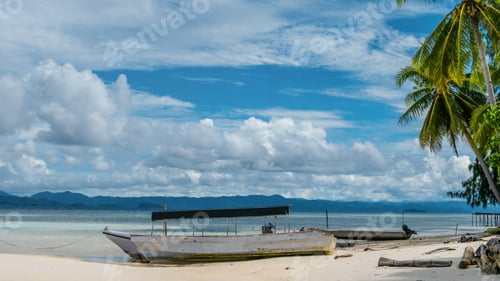 Preview: Fisherman Boat on Kri Island, Raja Ampat, Indonesia. West Papua