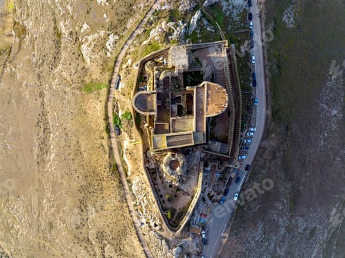 Preview: Zenithal image of the Castillo de la Muela in the town of Consuegra