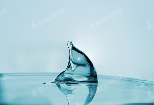 Preview: Cosmetic transparent gel with hyaluronic acid. Gel texture with bubbles on a blue background