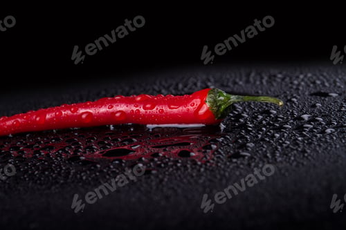 Preview: Slim red chili in details.