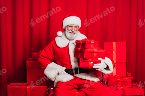 Preview: Santa Claus portrait, Christmas and newyear festive days concepts