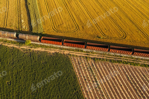 Preview: Rail freight transport aerial view