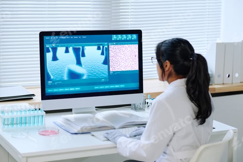 Preview: Young contemporary virologist studying characteristics of new strain of covid