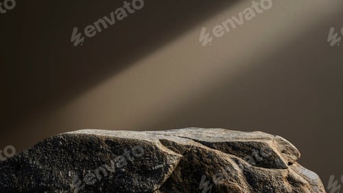 Preview: Rock, Stone Podium stand display advertising product, cosmetics with Studio Dark light wall room
