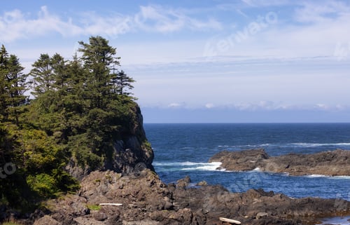 Preview: Rugged Rocks on a rocky shore on the West Coast of Pacific Ocean.