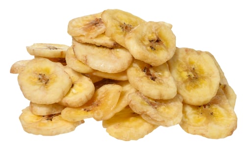 Preview: Dry banana pieces on isolated background